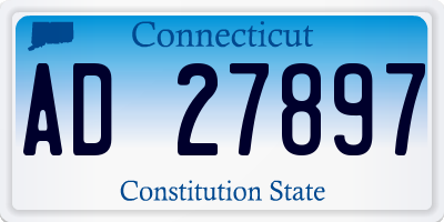 CT license plate AD27897