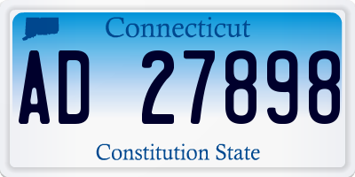 CT license plate AD27898