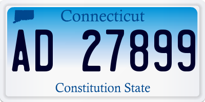CT license plate AD27899