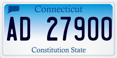 CT license plate AD27900