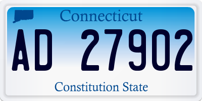 CT license plate AD27902