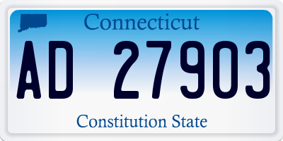 CT license plate AD27903