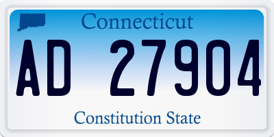 CT license plate AD27904