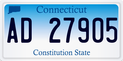 CT license plate AD27905