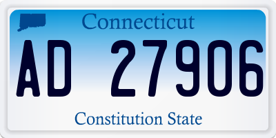 CT license plate AD27906