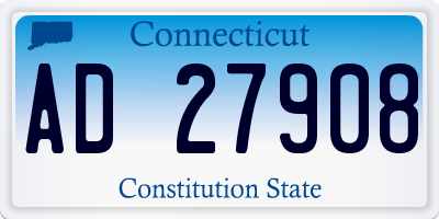 CT license plate AD27908