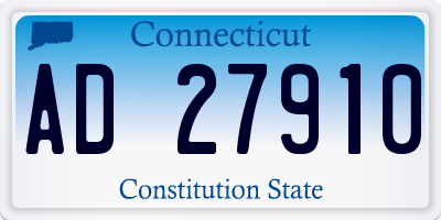 CT license plate AD27910