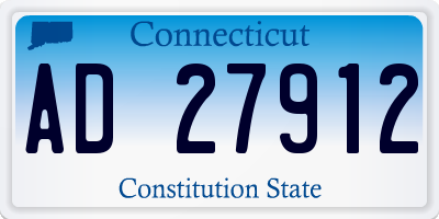 CT license plate AD27912