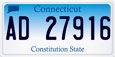 CT license plate AD27916