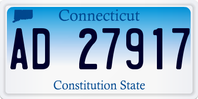 CT license plate AD27917
