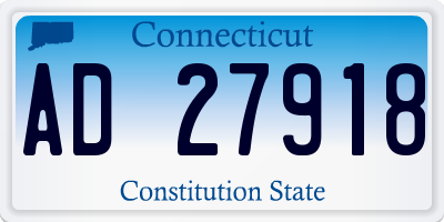 CT license plate AD27918