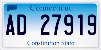 CT license plate AD27919