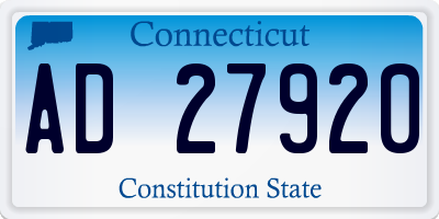 CT license plate AD27920