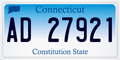 CT license plate AD27921