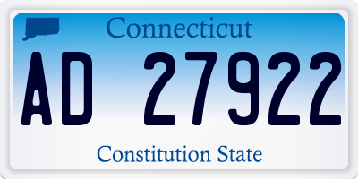CT license plate AD27922