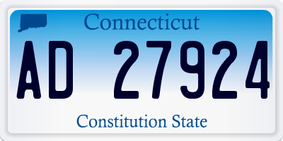 CT license plate AD27924