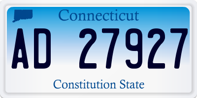 CT license plate AD27927
