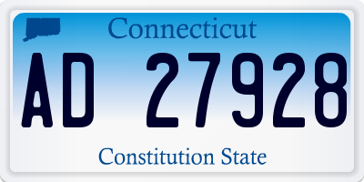 CT license plate AD27928