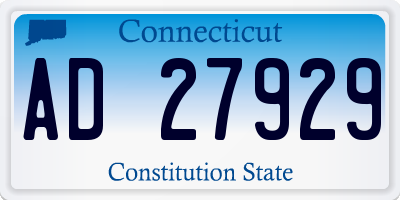 CT license plate AD27929