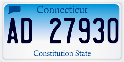 CT license plate AD27930