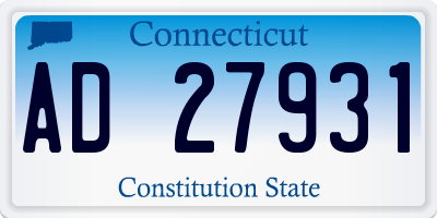 CT license plate AD27931