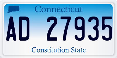 CT license plate AD27935