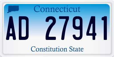 CT license plate AD27941
