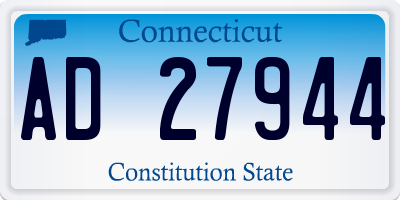 CT license plate AD27944
