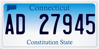 CT license plate AD27945