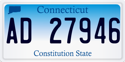 CT license plate AD27946