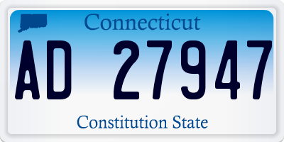 CT license plate AD27947
