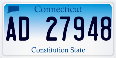 CT license plate AD27948