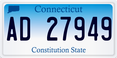 CT license plate AD27949