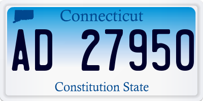 CT license plate AD27950