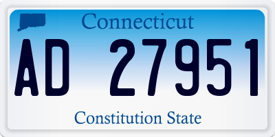 CT license plate AD27951
