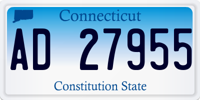 CT license plate AD27955