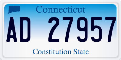 CT license plate AD27957