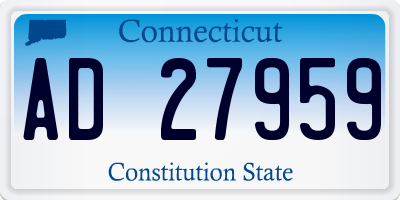 CT license plate AD27959