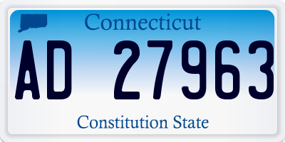 CT license plate AD27963