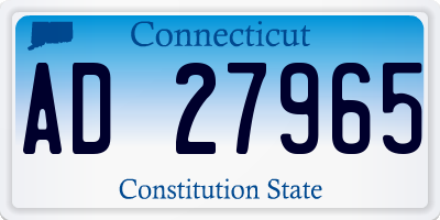 CT license plate AD27965
