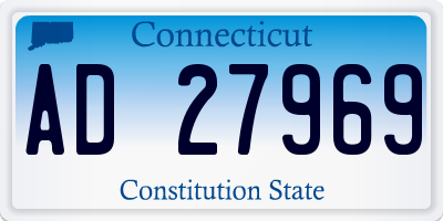 CT license plate AD27969