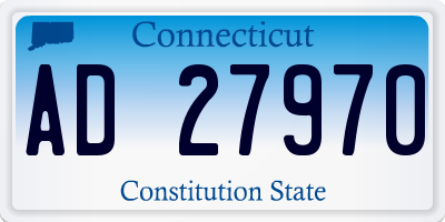 CT license plate AD27970