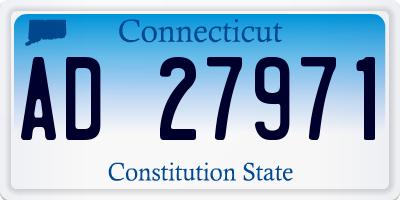CT license plate AD27971