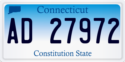 CT license plate AD27972