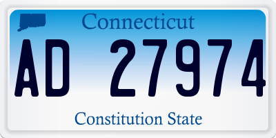CT license plate AD27974