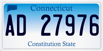 CT license plate AD27976