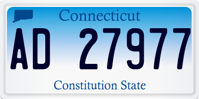 CT license plate AD27977