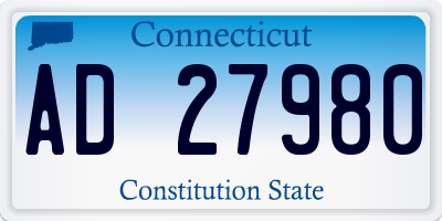 CT license plate AD27980