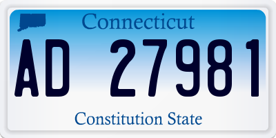 CT license plate AD27981