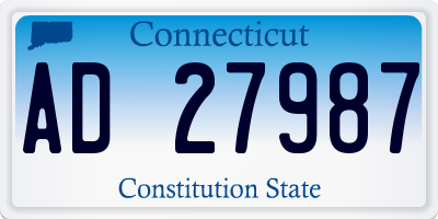 CT license plate AD27987